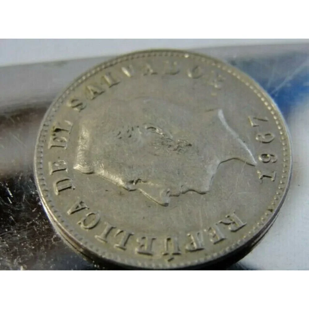1967 5 Centavos El Salvador Money Clip Stainless Steel Wallet Cash Holder Silver